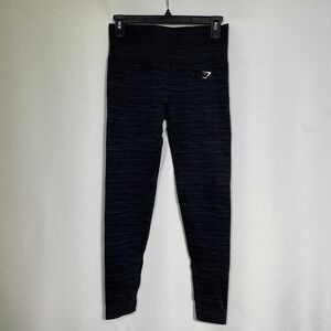 Gymshark Vital Seamless Black Marl Space Dye Gym Leggings Women's MEDIUM